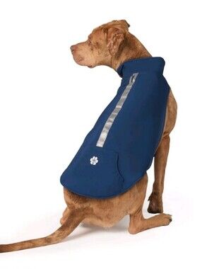 Free Country Navy Dog Rain Coat with Reflective Stripe